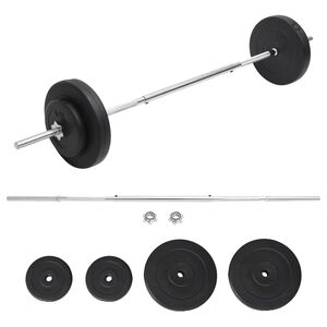 vidaXL v&aelig;gtstangss&aelig;t med skiver 30 kg