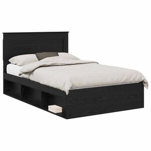 vidaXL Sengestel Sort eg 120 x 190 cm Konstrueret tr&aelig;