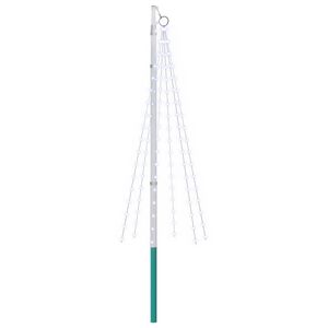 vidaXL Juletr&aelig;slys med spyd og flagstang 180 cm 108 LED'er Kold hvid