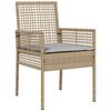 vidaXL Have Spisebordss&aelig;t 9 pcs Beige polyrattan