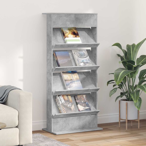 vidaXL Magasin Rack Beton Gr&aring; 70 x 41 x 156 cm Konstrueret tr&aelig;