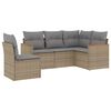 vidaXL sofas&aelig;t til haven 5 dele med hynder polyrattan beige