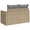 vidaXL 2-personers havesofa med hynder polyrattan beige
