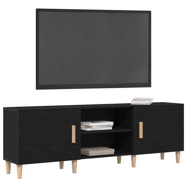 vidaXL TV-skab Sort eg 150 x 30 x 50 cm Konstrueret tr&aelig;