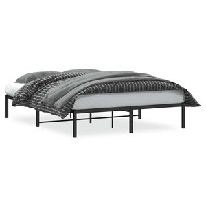 vidaXL sengeramme 160x200 cm metal sort