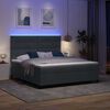 vidaXL LED Box Spring Bed med madras M&oslash;rkegr&aring; 180 x 200 cm Stof