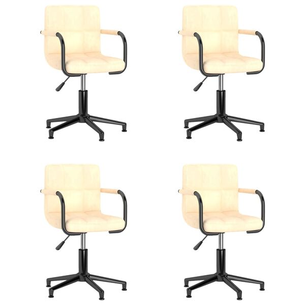 vidaXL drejelige spisebordsstole 4 stk. fl&oslash;jl cremefarvet