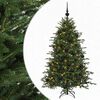 vidaXL Kunstigt juletr&aelig; med julekugle 120 cm 150 LED'er Varm hvid