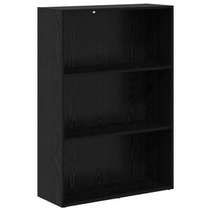 vidaXL Bogreol 80 x 30 x 114 cm Konstrueret tr&aelig; Sort eg