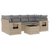 vidaXL sofas&aelig;t til haven 7 dele med hynder polyrattan beige