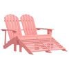 vidaXL 2-personers Adirondack-havestol med fodst&oslash;tte grantr&aelig; pink