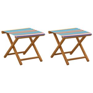 vidaXL Havestol 2 pcs Massiv Eucalyptus Tr&aelig; Flerfarvet