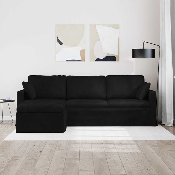 vidaXL Sofa Sort Samlede dimensioner: 228 x 134 x 80 cm (B x D x H)