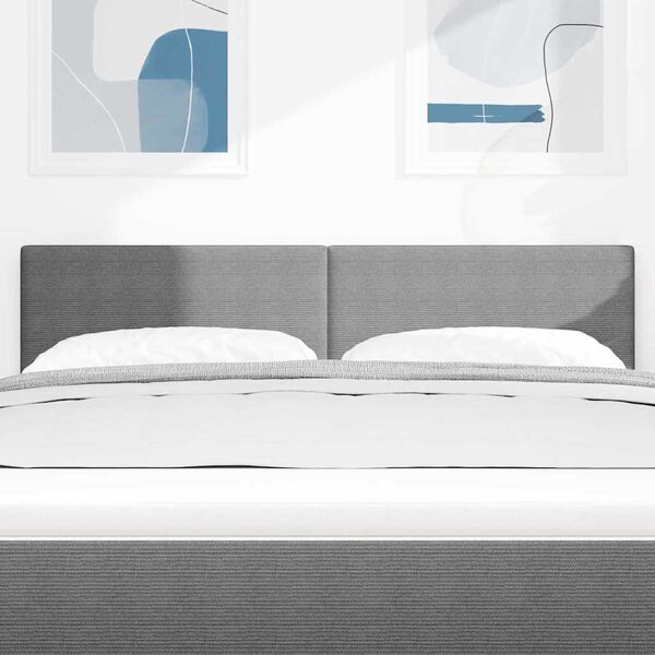 vidaXL Hovedg&aelig;rde med hovedg&aelig;rde Lysegr&aring; 144 cm Faux l&aelig;der