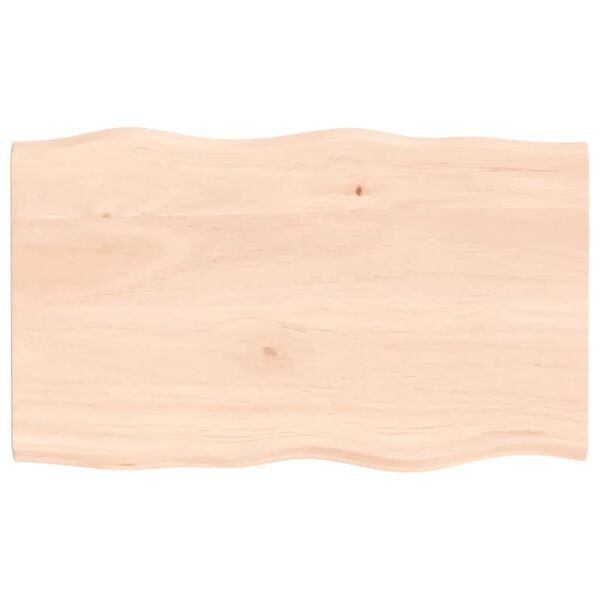 vidaXL bordplade 100x60x2 cm naturlig kant ubehandlet massivt egetræ