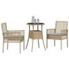 vidaXL Have Spisebordss&aelig;t 3 pcs Beige Poly rattan