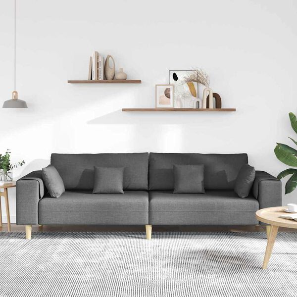 vidaXL Stof sofa med pude Mørkegrå 208 cm Stof