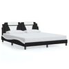 vidaXL sengeramme uden madras Viana 180x200 cm kunstl&aelig;der sort og hvid