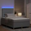 vidaXL LED Box Spring Bed med madras Lysegr&aring; 120 x 190 cm Stof