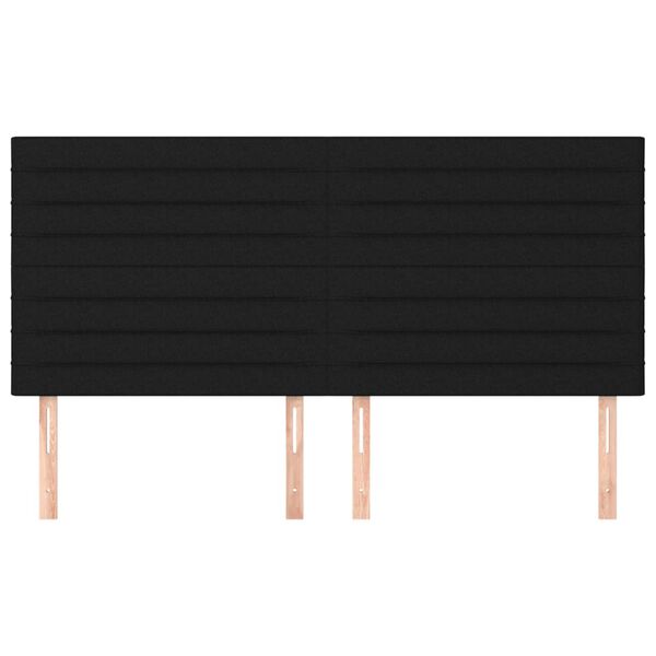 vidaXL sengegavl sort 200x5x118/128 cm stof