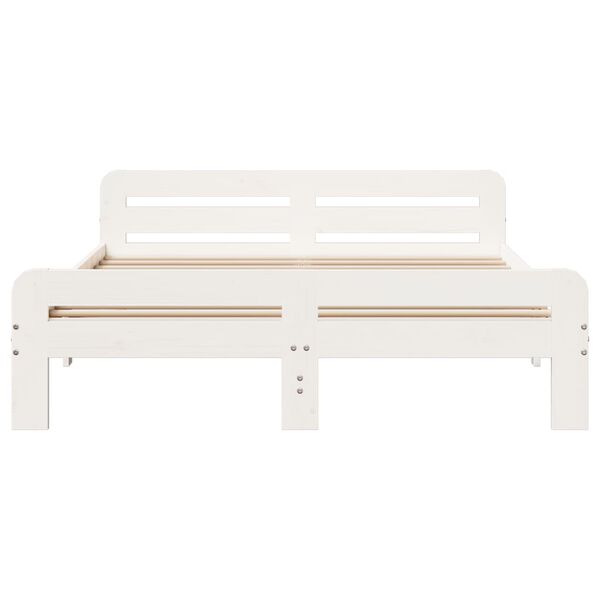 vidaXL sengeramme uden madras 150x200 cm massivt fyrretr&aelig; hvid