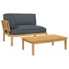 vidaXL Sofa S&aelig;t 2 stk. Antracit Massivt Akacietr&aelig;