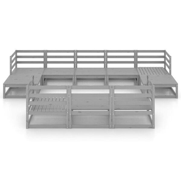 vidaXL lounges&aelig;t til haven 10 dele massivt fyrretr&aelig;