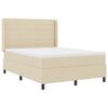 vidaXL Box spring seng med madras Creme 200 x 160 cm Stof