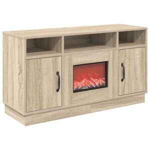 vidaXL Elektrisk pejs Sonoma-eg 100 x 33 x 55 cm Konstrueret tr&aelig;
