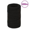 vidaXL arbejdsreb 2 mm 100 m polyester sort