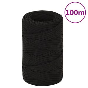 vidaXL arbejdsreb 2 mm 100 m polyester sort