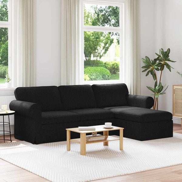 vidaXL Sofa Sort Samlede dimensioner: 245 x 138 x 80 cm (B x D x H)
