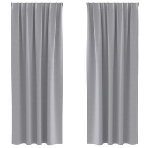 vidaXL M&oslash;rkl&aelig;gningsgardiner med ringe 2 stk. Lysegr&aring; 245 x 140 cm