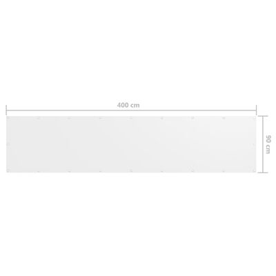 vidaXL altanafskærmning 90x400 cm oxfordstof hvid