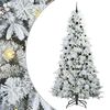vidaXL Kunstigt Hinged Juletr&aelig; med 300 LED'er Hvid 240 cm PE og PVC