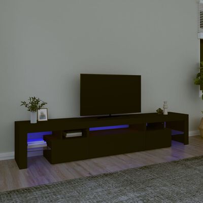 vidaXL tv-skab med LED-lys 215x36,5x40 cm sort