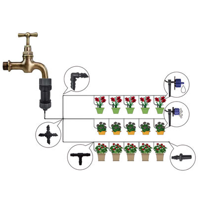 vidaXL automatisk drypvandingssystem til udendørs brug 141 dele