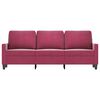vidaXL 3-personers sofa 180 cm fløjl vinrød