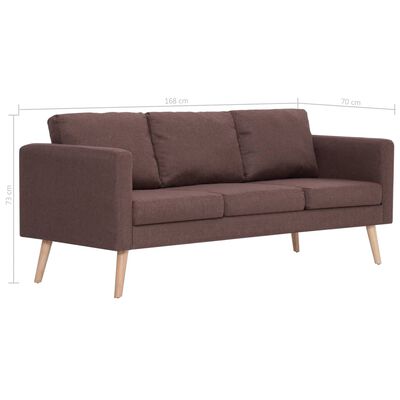 vidaXL 3-personers sofa i stof brun