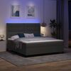 vidaXL LED Box Spring Bed med madras M&oslash;rkegr&aring; 180 x 200 cm Stof