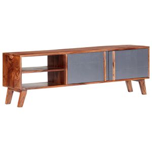vidaXL tv-bord 140x30x45 cm massivt tr&aelig; gr&aring;