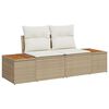 vidaXL Havesofa S&aelig;t med pude 6 pcs Beige og creme Poly Rattan