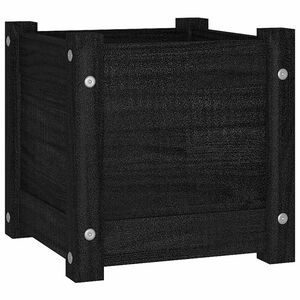 vidaXL plantekasse 31x31x31 cm massivt fyrretr&aelig; sort