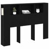 vidaXL Hovedgærde Skab Sort eg 140 x 19 x 104,5 cm Konstrueret træ