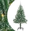 vidaXL Kunstigt Juletr&aelig; Snebelagt med LED Lys Gr&oslash;n og Hvid 150 cm