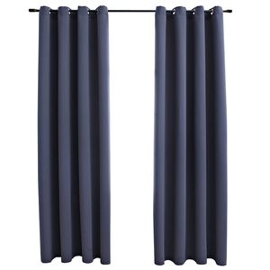 vidaXL m&oslash;rkl&aelig;gningsgardiner 2 stk. metalringe 140 x 175 cm antracitgr&aring;