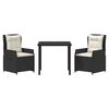 vidaXL Have Spisebordss&aelig;t 3 pcs Sort polyrattan
