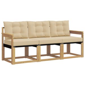 vidaXL Udend&oslash;rs sofagruppe 3 stk. 3-personers Hvid og Beige