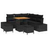 vidaXL Havesofa S&aelig;t 8 stk. Sort polyrattan