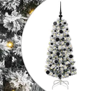 vidaXL Kunstigt Hinged Juletr&aelig; 150 LED'er Gr&oslash;n og Hvid 120 cm